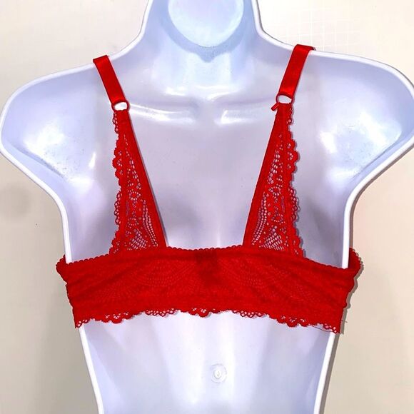 Red Lace Women's Bra underwire Lightly Padded Size 34D - Picture 3 of 5